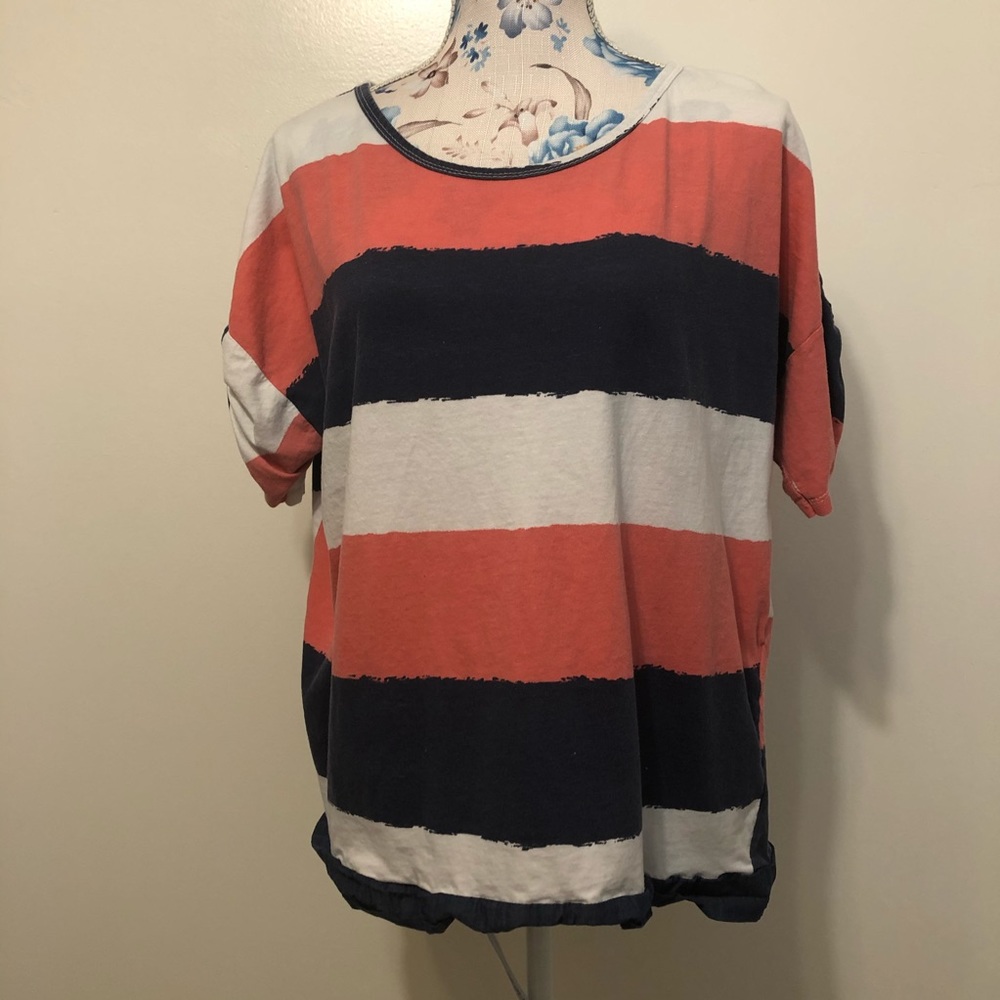 BOGO Own It pink, blue & white striped top size XL